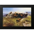 thumbnail image 2 of Russell, Charles M. 14x11 Black Modern Framed Museum Art Print Titled - The Buffalo Hunt, 2 of 5