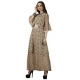 thumbnail image 4 of Moomaya Printed High Low Crop Top Kurti Palazzo Set Ethnic Indian Clothing Set For Womens, 4 of 9