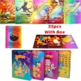thumbnail image 2 of 55Pcs Colorful Gold Foil Card Pikachu Charizard Arceus Diamond Rainbow English French Spanish German VMAX GX VSTAR Cards, 2 of 5