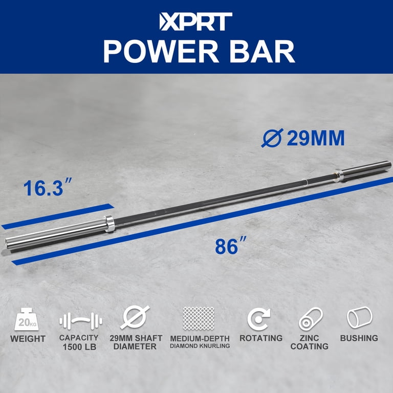 XPRT Fitness 20kg Olympic Power Bar, 1500lb Rated photo 2