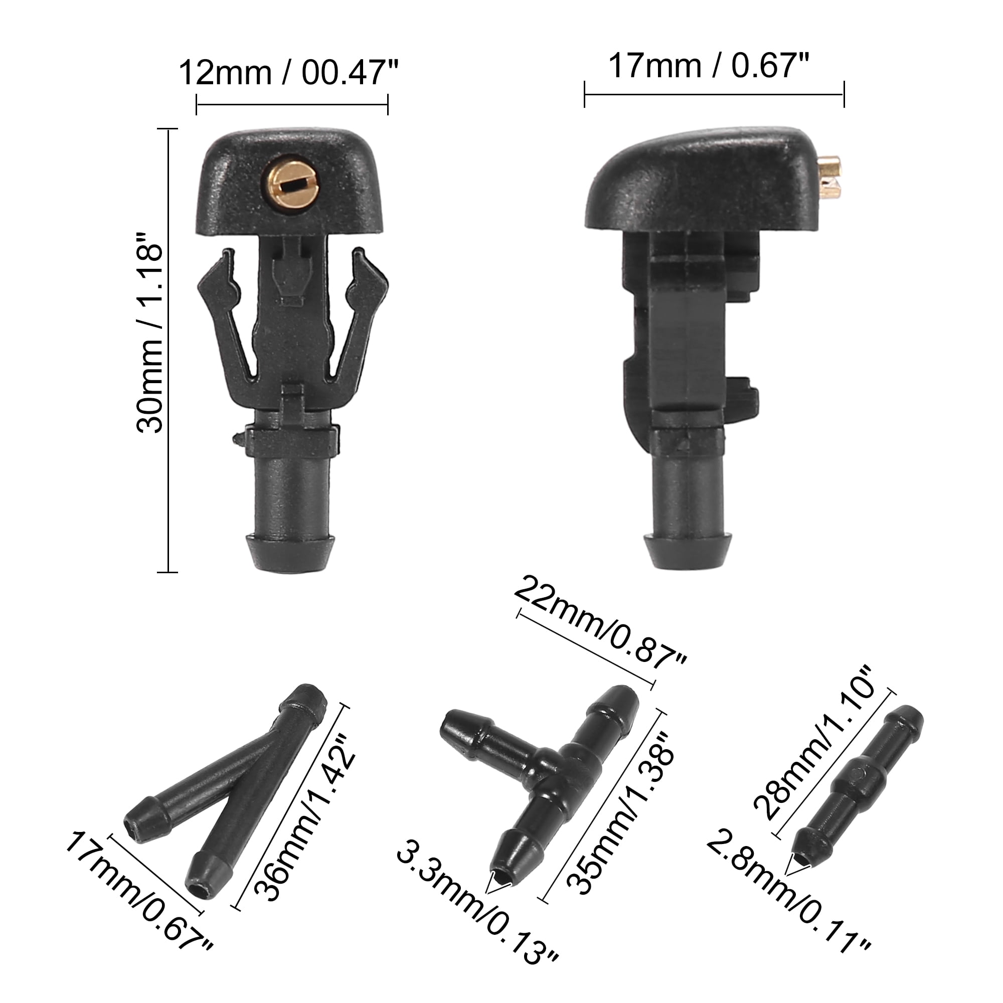 Unique Bargains Front Windshield Washer Nozzle Sprayer Kit for Ford F-150 Taurus x