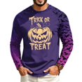 thumbnail image 2 of Halloween Long Sleeve Tshirts for Men Funny Spooky Ghost Witch Pumpkin Printed Workout Athletic Basic Sweatshirts for Holiday Streetwear, 2 of 5