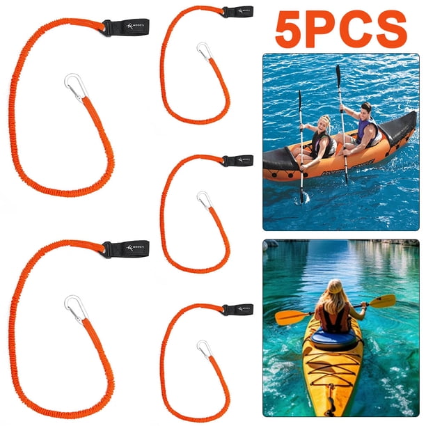 2x Correa Elástica Gris Para Kayak - Soporte Para Caña De Pescar Y Remo, Cuerda De Choque