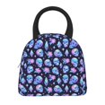 thumbnail image 3 of Vsdgher Insulated Lunch Bag Simple Bento Cooler Bag Lunch Tote Bag , Suitable for picnics, school, work (star Skull flower crystal Print ), 3 of 5