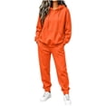 thumbnail image 3 of Jerdar Womens 2 Piece Lounge Set Hoodie Jogger Pants Oversized Solid Color Drawstring Pocket Elastic Waistband Casual Fall Winter Travel Outfits M, 3 of 8