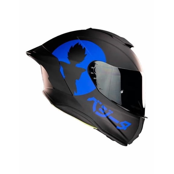 Casco Para Moto Kov Buster Vegeta Dragon Ball Z Negro Azul