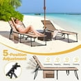thumbnail image 5 of SLSRFD 22.4" Outdoor Folding Tanning Chair, Chaise Lounge Chairs with 5 Back Position Adjustable, Extended Portable Lounger for Beach, Patio, Beige, 5 of 10