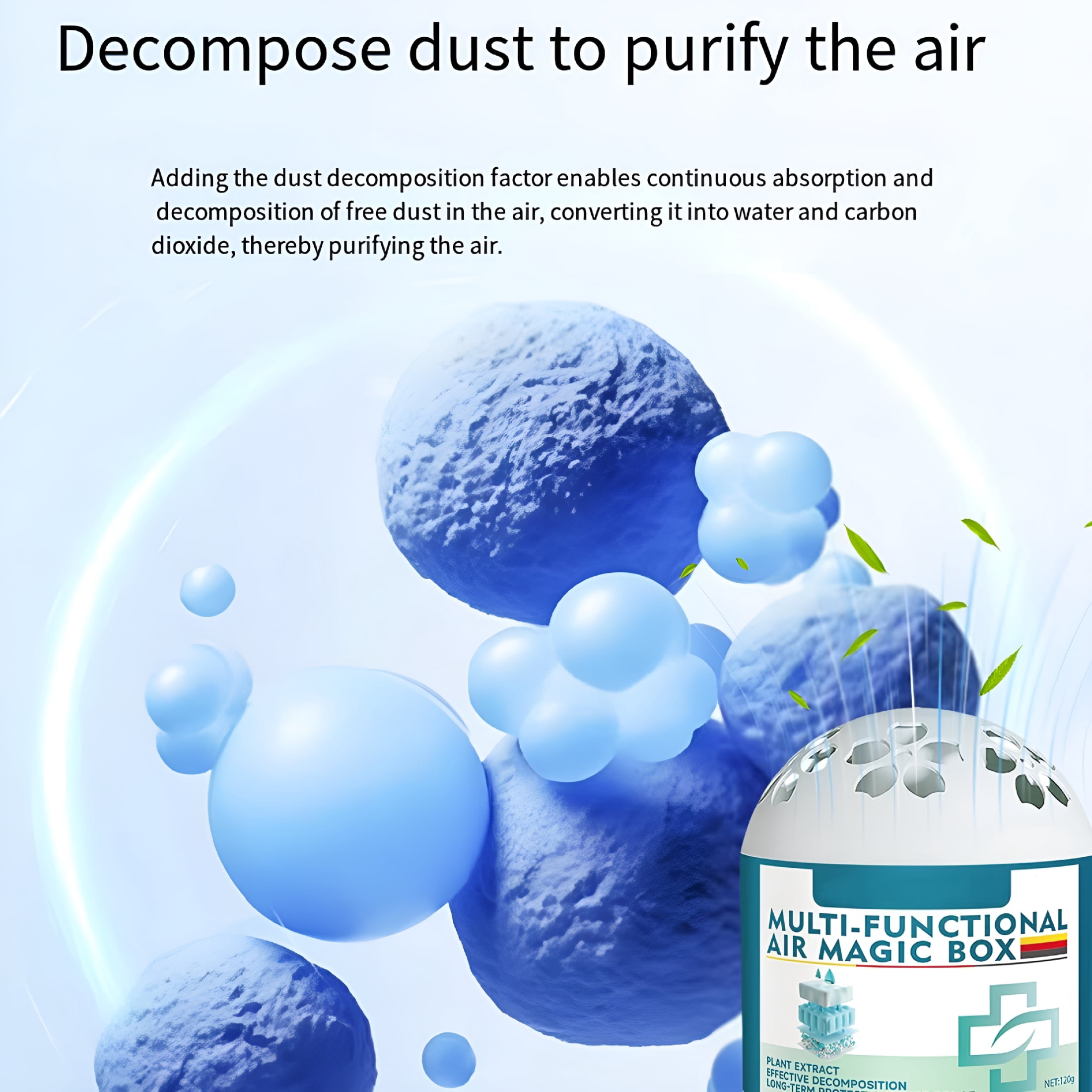HIBIBUD Multi Functional Air Box - Indoor Air Purifier for Dust Pollen Pet Dander,Plant-Based,No Electricity Or Noise,Works Day & Night for Room Car Office (3 Pack)