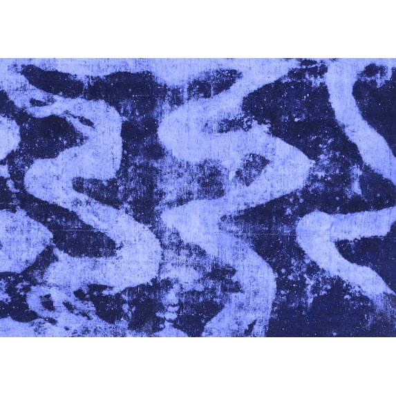 Ahgly Company Indoor Rectangle Oriental Blue Modern Area Rugs, 2' x 4'