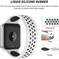 thumbnail image 4 of ALMNVO Solo Loop Silicone Strap Compatible with Apple Watch Band 45 mm 41mm 44mm 40mm 38mm 42mm Ultra 49mm Breathable Elastic Sport Band Bracelet for iWatch Series 8 5 7 4 6 3 SE -Cool black, 4 of 9