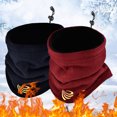 thumbnail image 4 of Men Winter Cycling Scarf Drawstring Adjustable Thick Plush Windproof Heat Retention Soft Warm Riding Neck Warp Neck Warmer Winter Accessories, 4 of 7