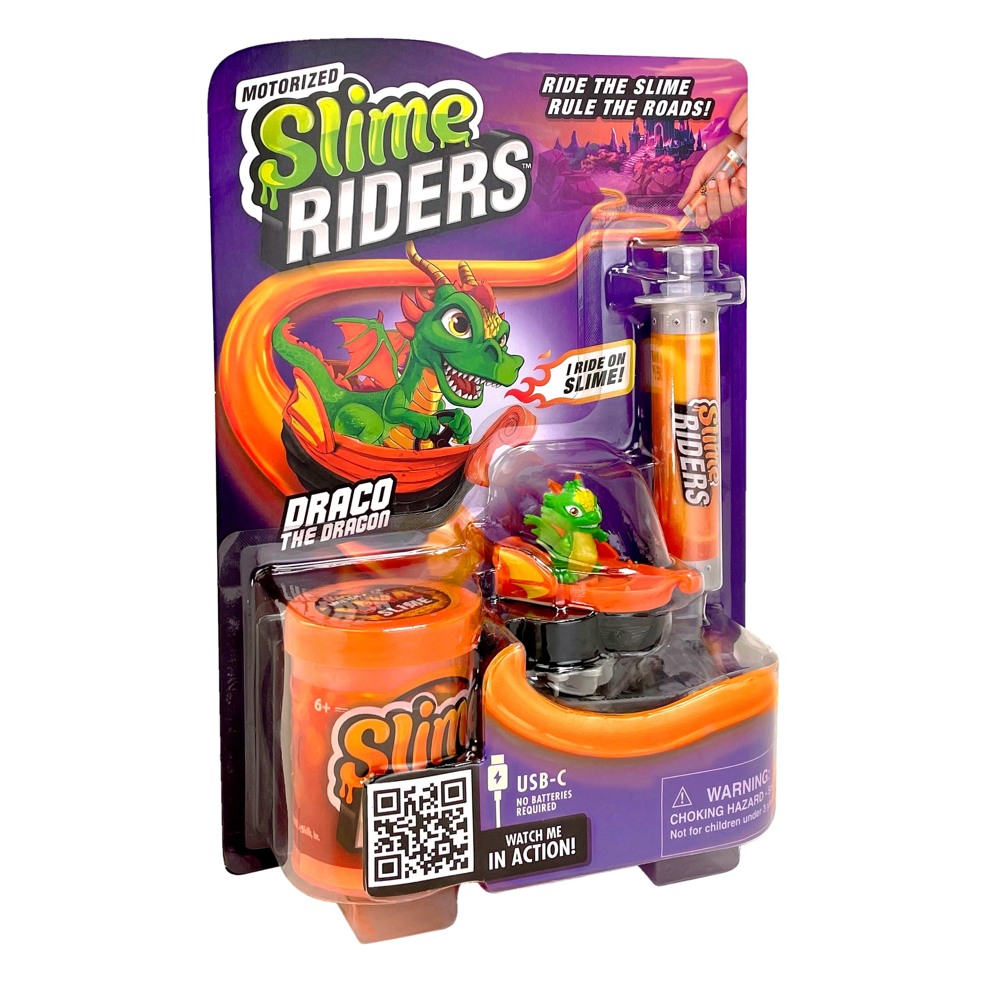 Slime Riders - Slime Toy Race Track Builder with Motorized Rechargeable Car - Draco The Dragon