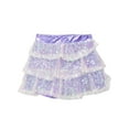 thumbnail image 3 of iiniim Kids Girls Sequin Skirt Elastic Waist 3-Layers Ruffle Dance Skorts Party Scooter Skirt Size 4-16 Lavender 6, 3 of 7