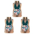 thumbnail image 3 of Sonducket Traje de baño sin mangas con espalda abierta para mujer, traje de baño con relleno para fiesta de natación, ropa de playa azul + flor roja 2XL Flor azul + roja 2XL 3piezas Sonducket  CBP218361, 3 of 6