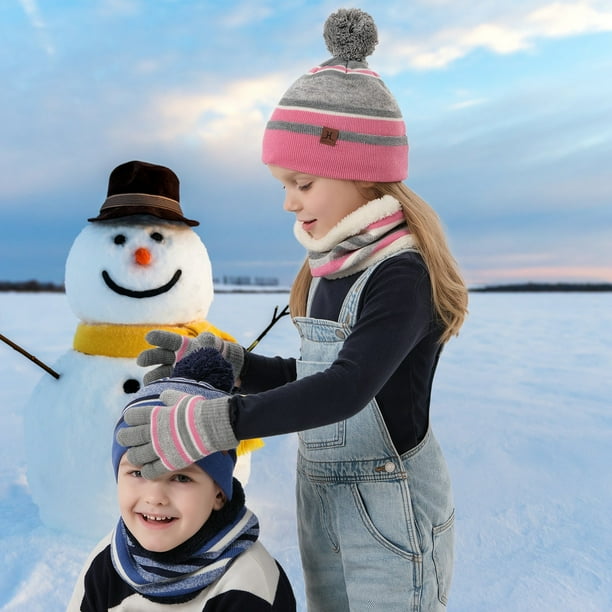 送料無料の商品 Moclever Unisex 3Pcs Kids, for Gloves Scarf Hat Knitted Clothing