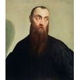 thumbnail image 2 of Bassano, Jacopo 26x30 Black Ornate Wood Framed with Double Matting Museum Art Print Titled - Portrait of a Bearded Man, 2 of 4