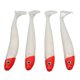 thumbnail image 1 of 4pcs T-shaped Soft Fishing Lures Bent Tail Maggots Sea Fishing Lures Red Head White Body, 1 of 4