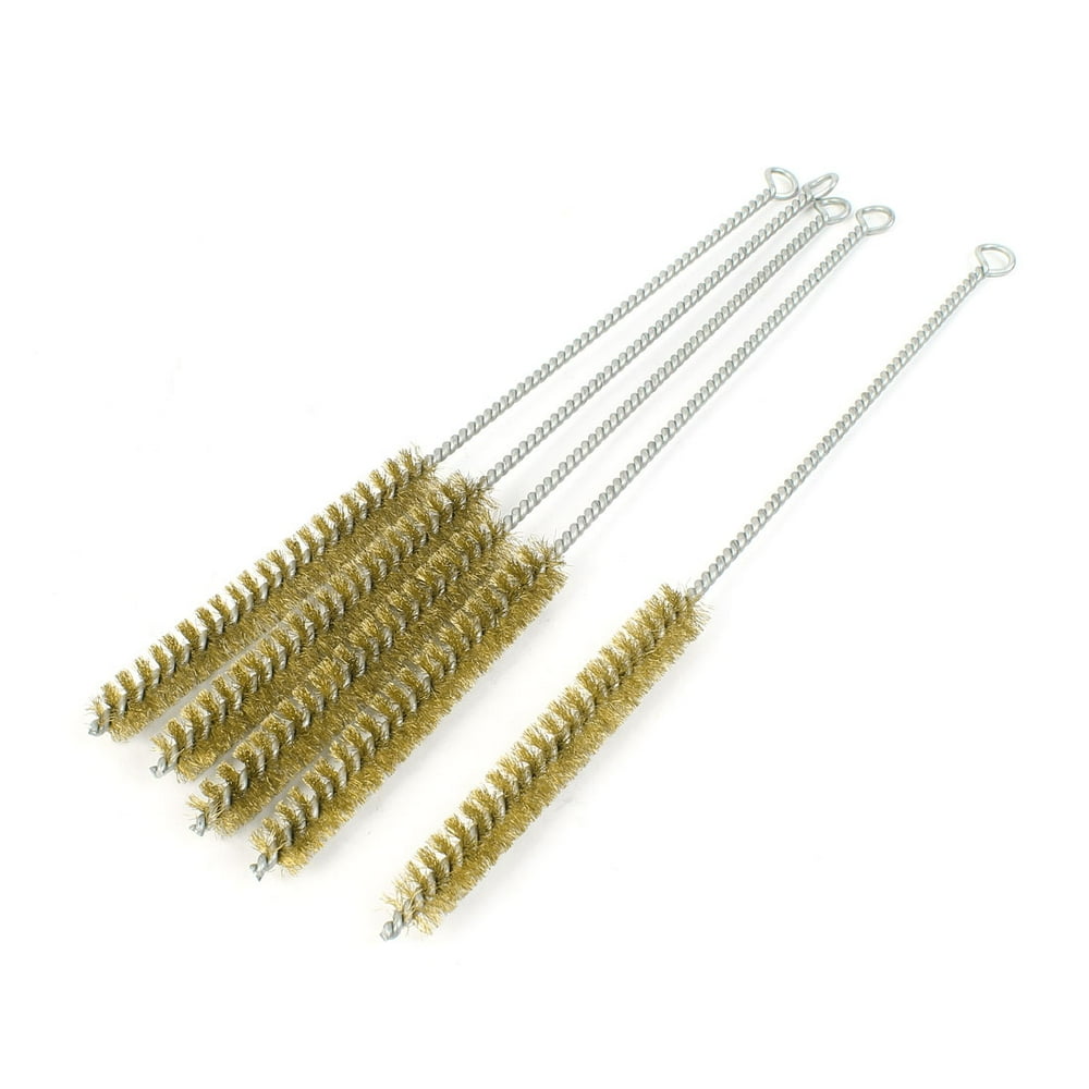 5 Pcs 15mm Dia Rotary Round Brass Wire Pipe Tubing Cleaning Brush