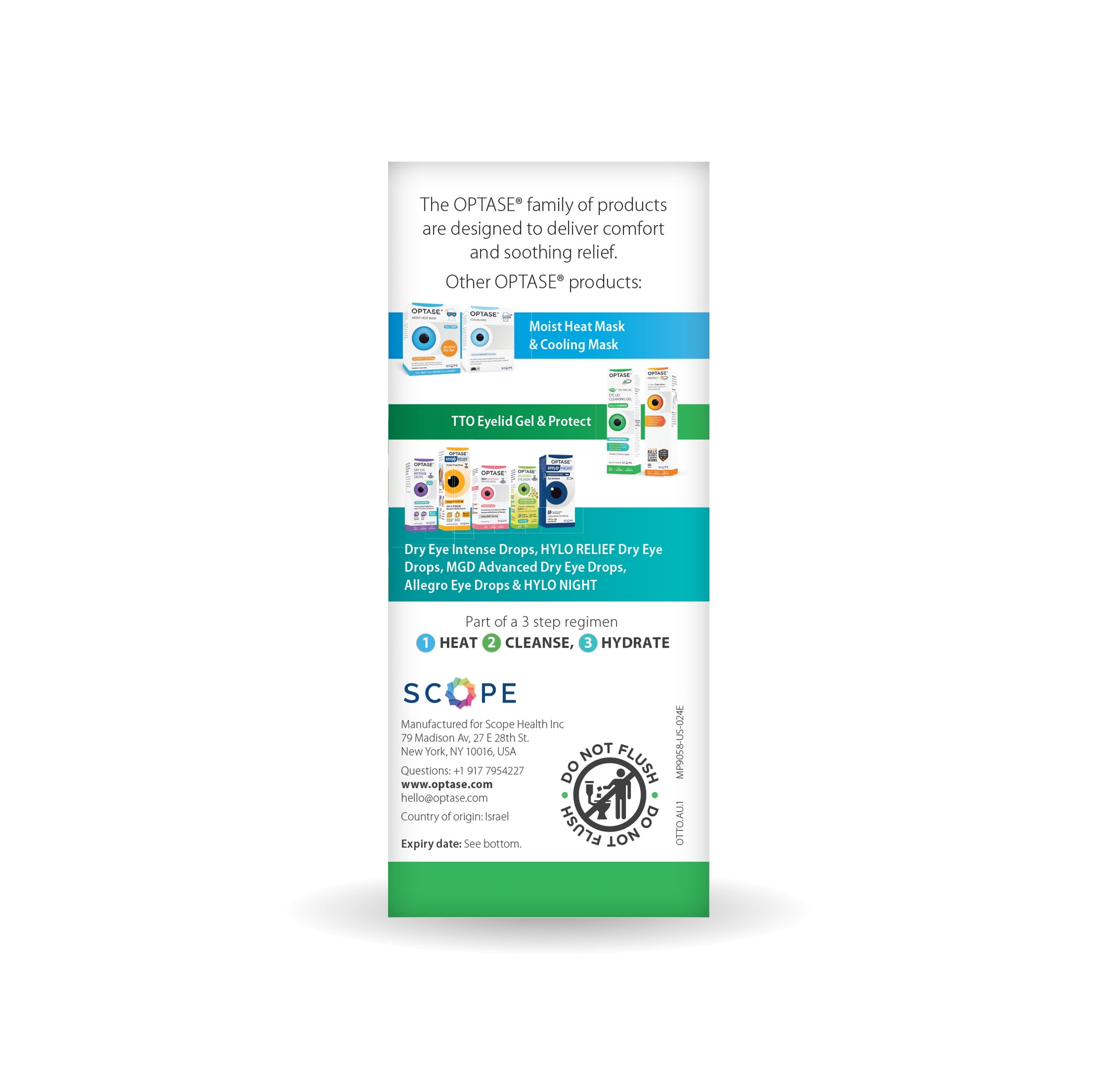 OPTASE TTO Eyelid Cleansing Wipes, Individually Wrapped With Tea Tree Oil for Dry Eyes, Stye, 20 Count