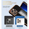 thumbnail image 4 of for iPhone 13 Pro Max Case 6.7 Inch Plating Stylish Design Soft TPU Scratch Resistant Camera Lens Reinforced Corner Anti-Drop 360 Degree Protective Wireless Slim Cover for Women Girls Men-Black, 4 of 6
