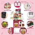 thumbnail image 3 of Valessati Kids Kitchen Playset with Steam, Lights, Sounds & Sink, 63 Pieces, Pink, 3 of 10