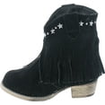 thumbnail image 2 of I YOKIDS CECE-65K Girl's Modern Studded Fringe Cowboy Chunky Ankle Bootie, 2 of 7