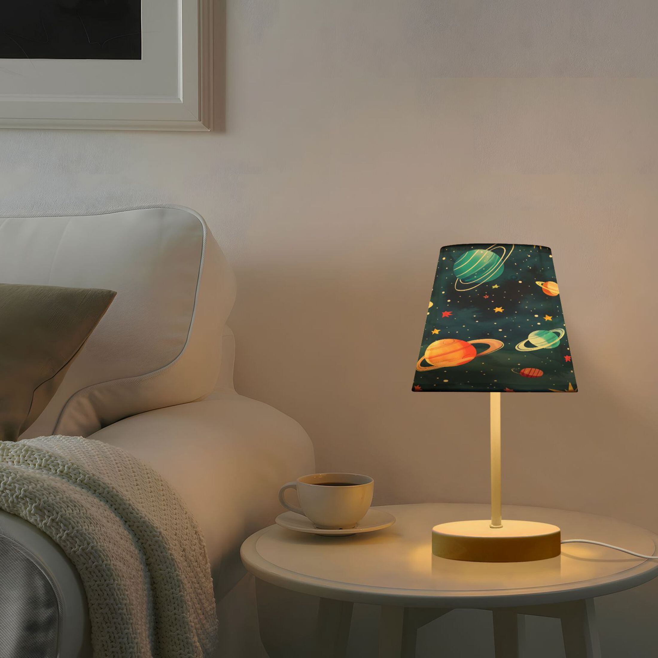Planets Star Sun Desk Lamp LED Table Nightstand Lamps with 3 Color Temperatures for Home Bedroom Living Room Decor 8x12