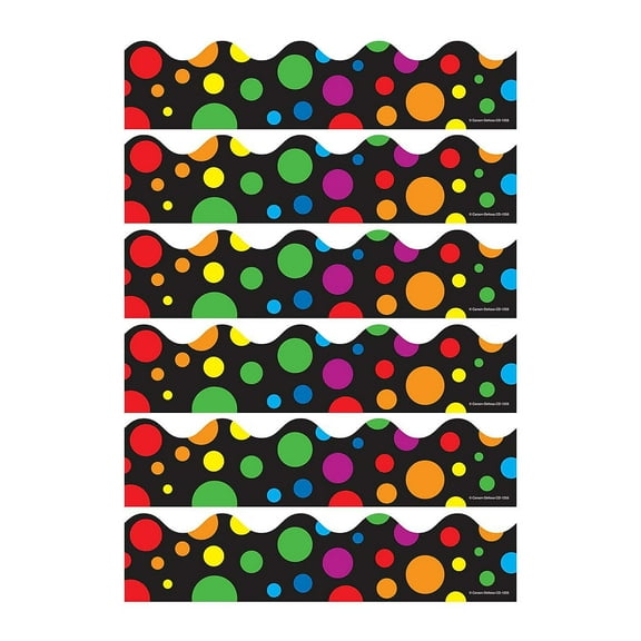 Carson-Dellosa Carson Dellosa Education Big Rainbow Dots Scalloped Border 39 Feet/Pack 6 Packs