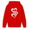 thumbnail image 3 of Eltusu Girls Valentines Hoodies, Heart Graphic Long Sleeve Fashion Loose Fit Pullover Sweatshirts Red Size 3-14 T, 3 of 4