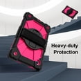 thumbnail image 6 of for Samsung Galaxy Tab A9 8.7" 2023 Case, Military Grade Heavy Duty Silicone Protection Cover with Pencil Holder + 360 Rotating Stand + Wrist Handle Rugged Cover, Black+Rose, 6 of 7