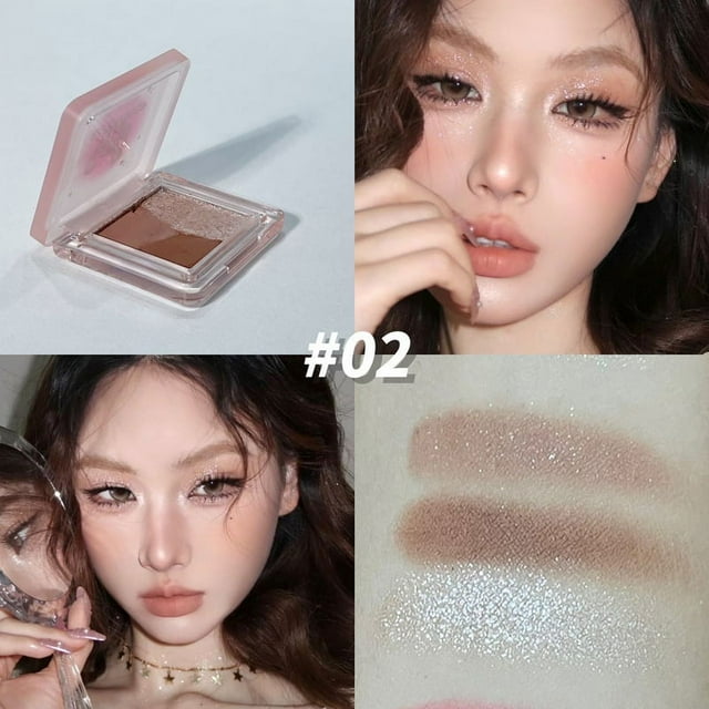 Paleta de sombras de ojos en miniatura de 3 colores, marrón tierra, gris mate perlado, sombra de ojos con brillo, pigmento brillante para ojos, maquillaje de alto brillo