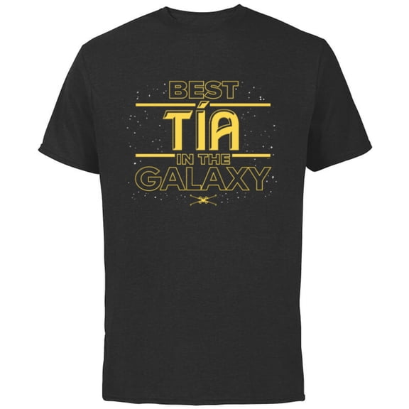 Star Wars Best Tía in the Galaxy Birthday Día de la Madre - Short Sleeve Cotton T-Shirt for Adults - Customized-Black