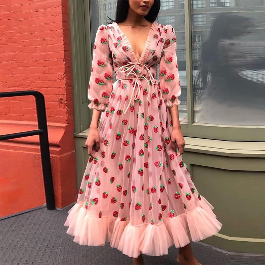 strawberry dress long sleeve