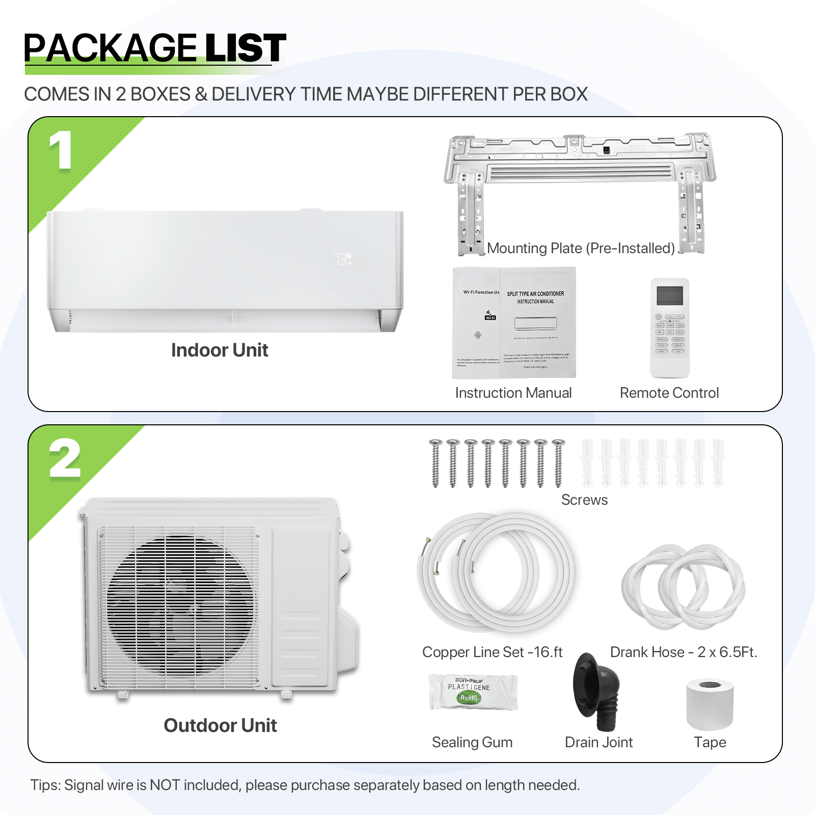Magshion 18000 BTU 21.5 SEER Mini Split Air Conditioner & Heater Ductless Inverter System, Wifi Enabled AC Unit with Condenser, Heat Pump, Remote Control, Cools Up to 1000 Sq.Ft., White