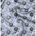 thumbnail image 1 of Soimoi Polyester Crepe Fabric Moon & Stars Galaxy Decor Fabric Printed Yard 42 Inch Wide, 1 of 6