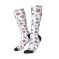 thumbnail image 2 of Fotbe Tribal Style Turtle print Women's Men's Novelty Crew Socks Cotton Socks Knee High Socks for Walking,Running,Nurses,Pregnancy, 2 of 8