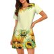 thumbnail image 1 of Fotbe Sunflowers On A Yellow Background Bata de Dormir para Mujer con Estampado, Camisón de Algodón de Manga Corta, Ropa de Dormir Casual, 1 of 6