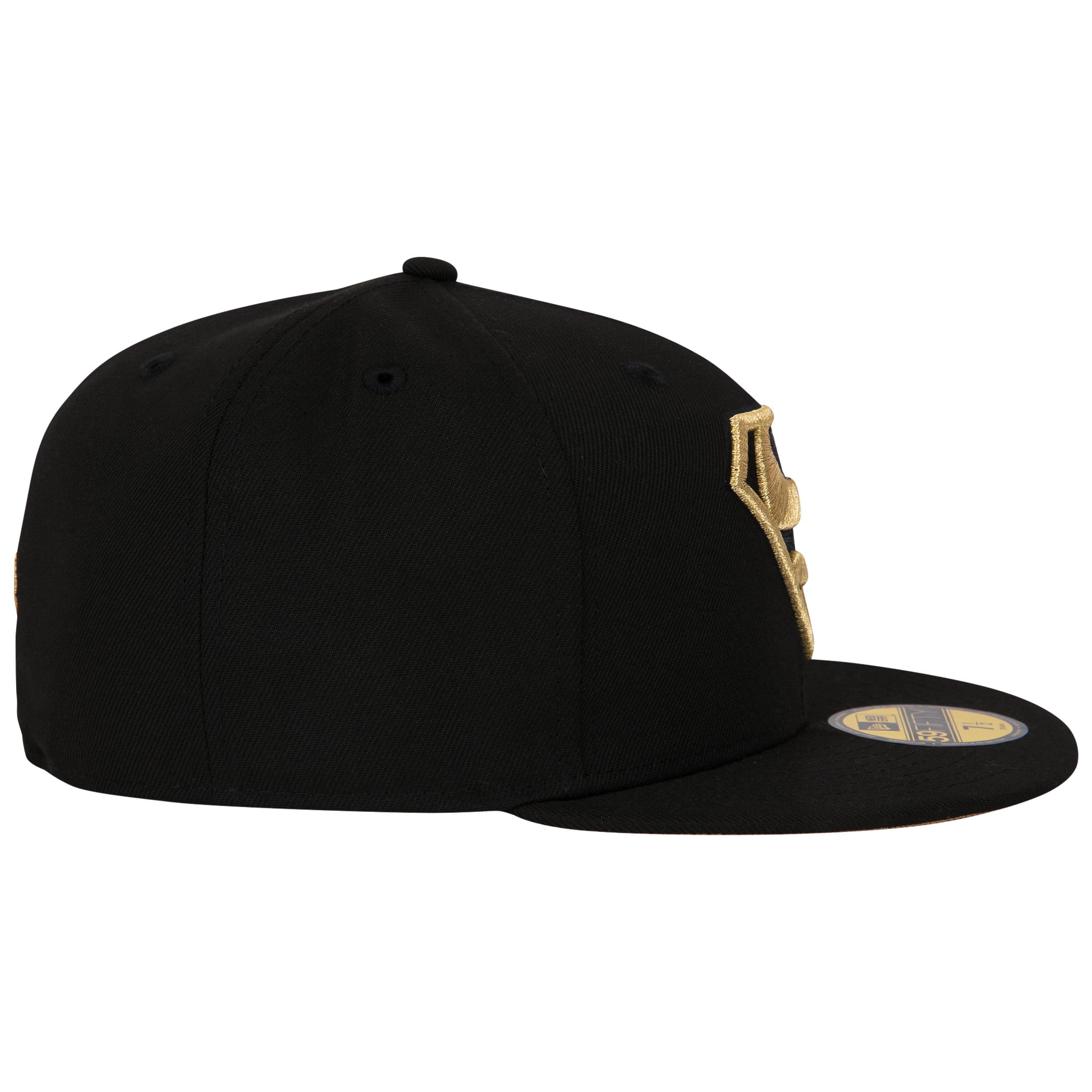 Superman Gold Logo Black Colorway New Era 59Fifty Fitted Hat-7 1/4 