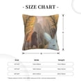 thumbnail image 4 of Square Throw Pillow Covers with Core, Rabbit in the Forest in Autumn Pillows for Sofa Beds, 20"x20", 4 of 9