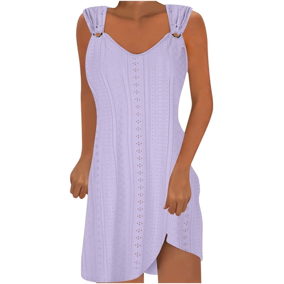Gspmoly Women Dresses, Women'S Casual Loose Solid V-Neck Lock Short Sleeved Dress Wedding Dresses for Women Deals of The Day