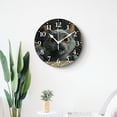 thumbnail image 4 of 12 Inch Wall Clock Battery Operated Silent Clock Decorative for Office, Kitchen, Outdoor, Living Room，Cute Scottish Fold Cat Lying on Floor Fantastic, 4 of 4