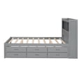 thumbnail image 5 of Noble House Lornic Full Size Platform Bed with Trundle and Drawers, Charging Station and Storage Shelves, Gray, 5 of 13