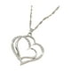 thumbnail image 2 of Conjunto de collar y aretes en forma de corazón color melocotón | Joyería de aleación para parejas | Largo del collar: 50 cm | Elegante diseño de doble corazón | Regalo para aniversarios, cumpleaños, 2 of 7