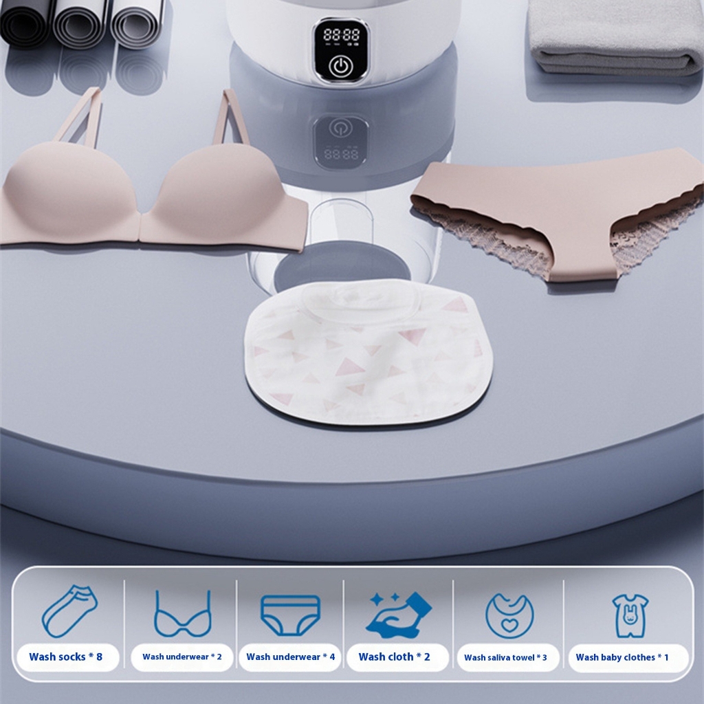 Mini Waterproof Laundry Device Small Clothes Cordless Quiet Operation Washer