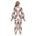 thumbnail image 3 of Fluffy Pajamas Set Fuzzy Winter Warm Pj Sets Pullover Tops and Long Pants Soft Pink Tie-dye Pattern Small, 3 of 8