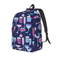 thumbnail image 1 of Saiise Sac à Dos pour Ordinateur Portable avec Imprimé Verres à Vin et Cocktails - Bretelles Réglables, Résistant à l'Eau, Grande Capacité, Design Élégant, Unisexe pour École, Bureau, Voyage-Moyen, 1 of 5