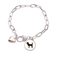 thumbnail image 1 of Perro negro animal lindo retrato Pulsera de cadena de corazón joyería encanto moda, 1 of 3