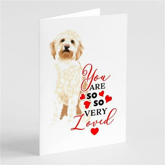 Doodle Red #2 so Loved Greeting Cards and Envelopes Pack of 8 7 in x 5 in