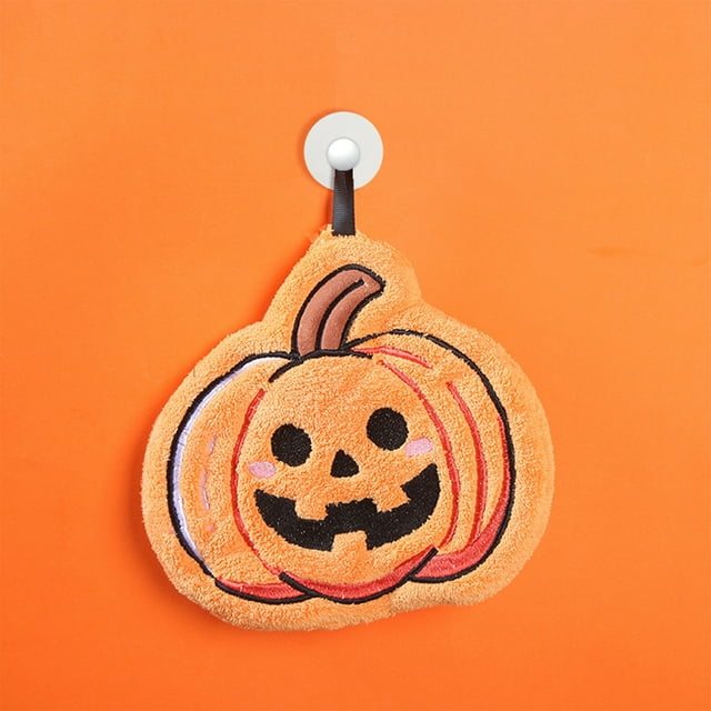 Toallas de mano de Halloween para cocina - Decoración de murciélagos fantasma calabaza, tela de poliéster absorbente de secado rápido con lazo para colgar para niños y baño