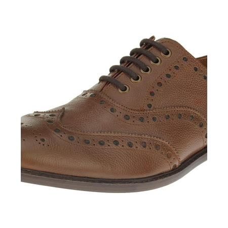 

Mens Wingtip Tan Burnish Full Grain Leather Oxford SL304